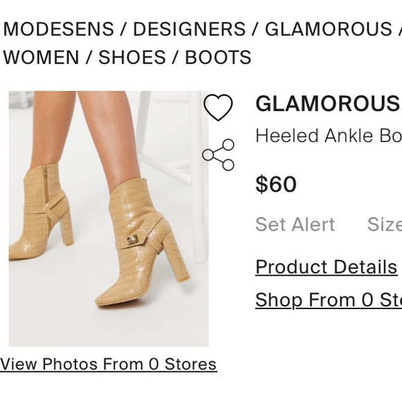 BNIB • ASOS GLAMOROUS Beige Croc Embossed Ankle Boot with Harness Details - Picture 5 of 12